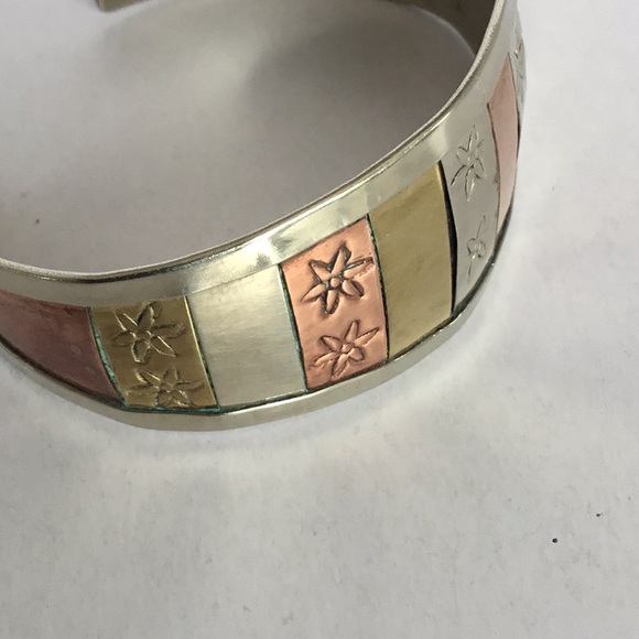 Tri Metal Cuff Bracelet - Picture 4 of 4
